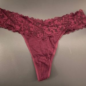 VS Lace Waist Cotton Thong Panty